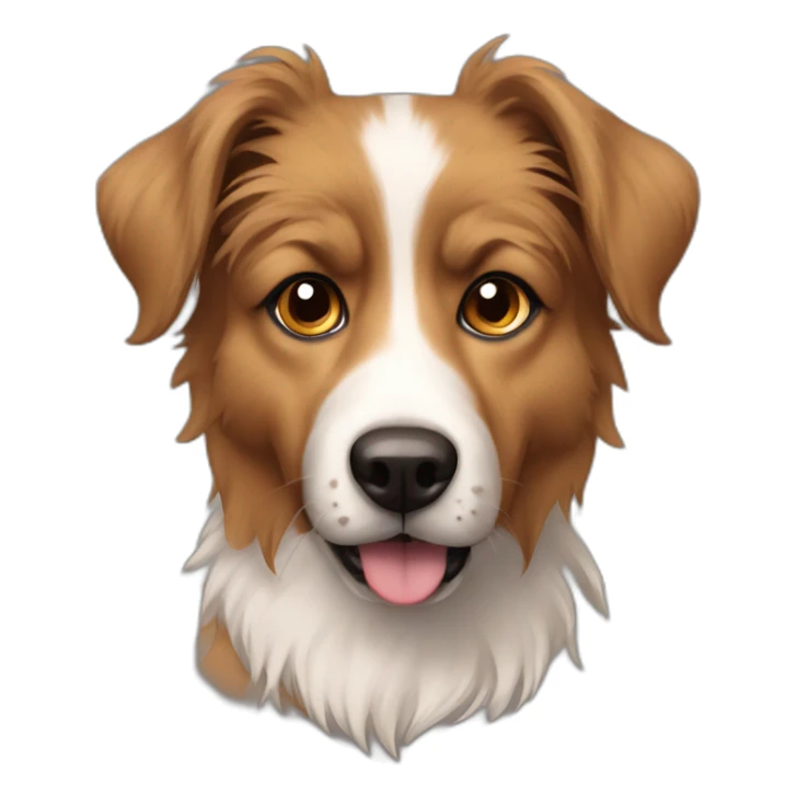 messy fur mixed breed brown eyes dog sticker