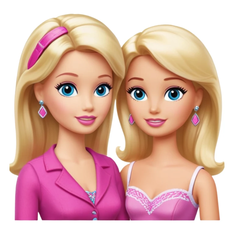 barbie talking to her creator Rut Handler,  looking at each other sticker