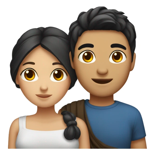 asian boy and greek girl couple  sticker