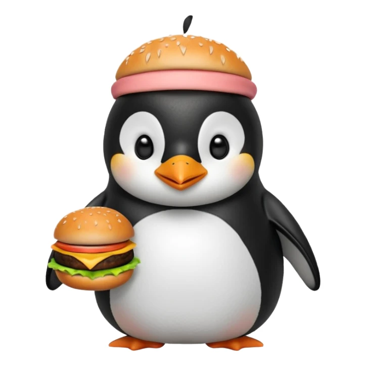 pinguino che mangia McDonald's  sticker