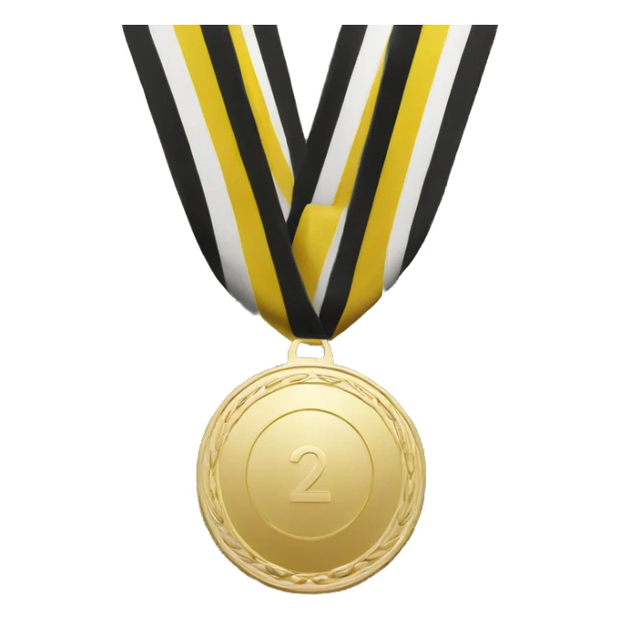 black & white medal sticker