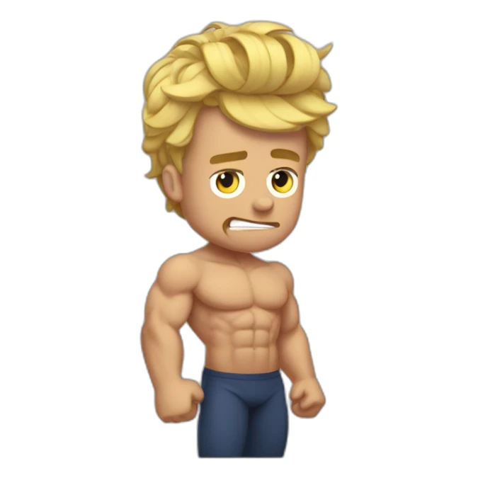 muscle macron frustrated pulling hair sticker