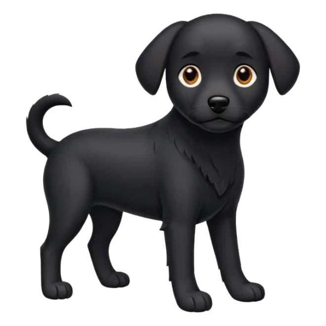 Chien noir avec poitrine et patte avant droite blanche sticker