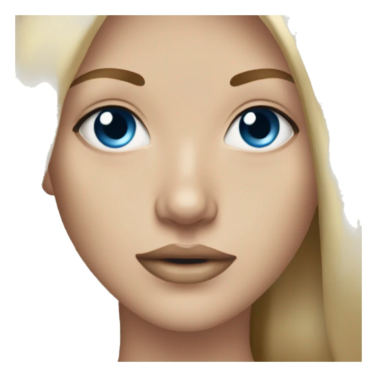 dirty blonde straight hair blue eyes  sticker