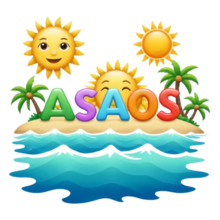 Scritta estate tutta colorata e in lettering con sole mare .. sticker