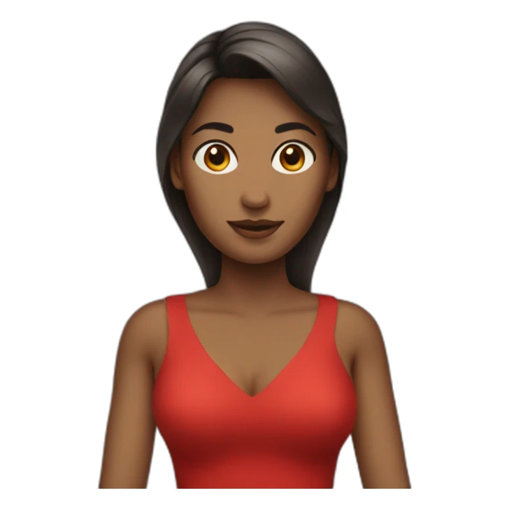 female in a short red dress sticker