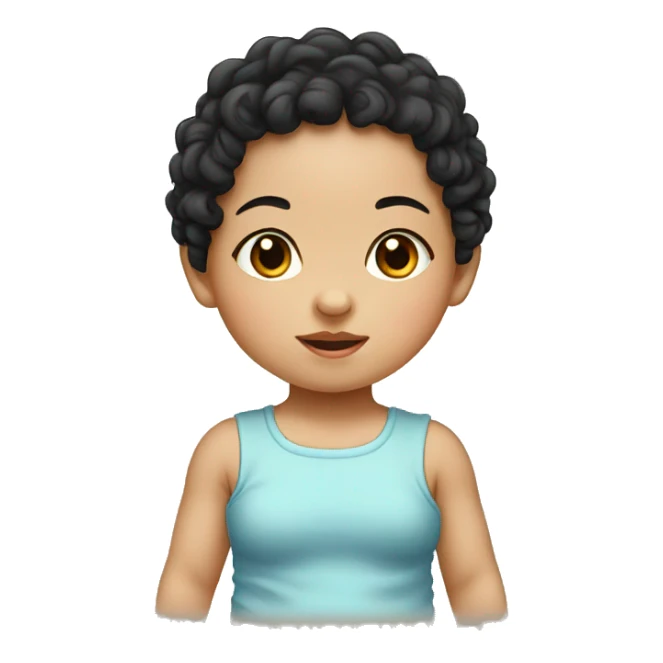 Southeast Asian female infant with black curly hairSou sticker