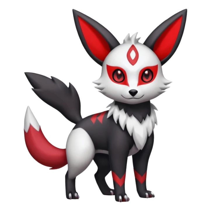 White, black and red Umbreon-Zangoose-fusion (full body) sticker