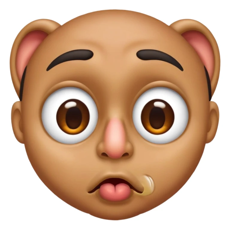 Hispanic male with big eyes and pierced nose licking  sticker