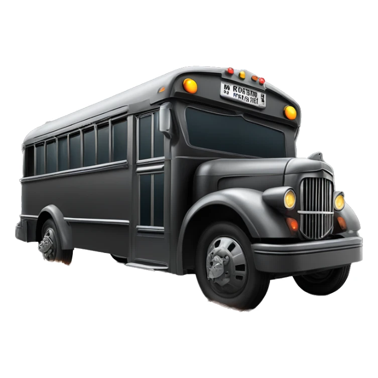 Darth Vader’s armored 1936 graphite colored school bus with holographic horizontal flames  sticker