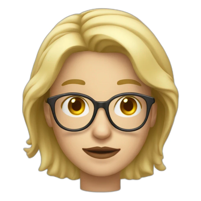 Blonde Frau Schulterlange haar mit dud mit Brille  sticker