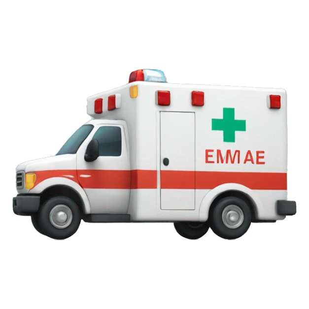 ambulance with the emotion of pleasure sticker