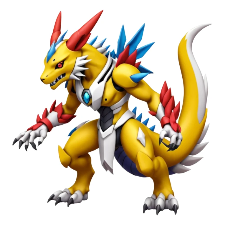 Digitigrade Cool Badass Wargreymon-Renamon-Guilmon-Pokémon-Digimon-Fakémon-fusion-hybrid-creature sticker