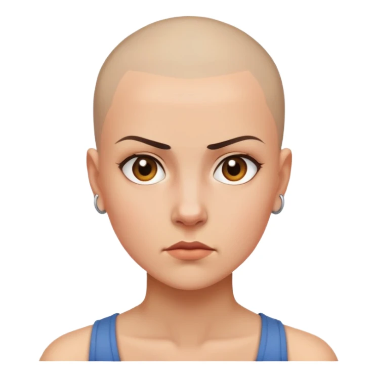 feminist woman with shaved head sticker