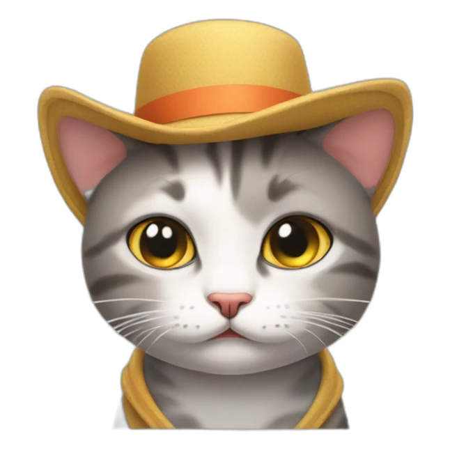 little cat with hat having a hard day sticker