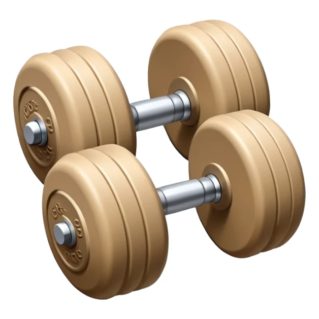 beige dumbbell, single fitness weight sticker