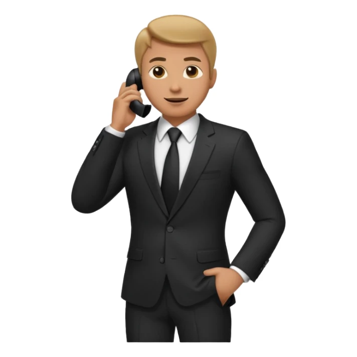 businessman talking on the phone, full body sticker