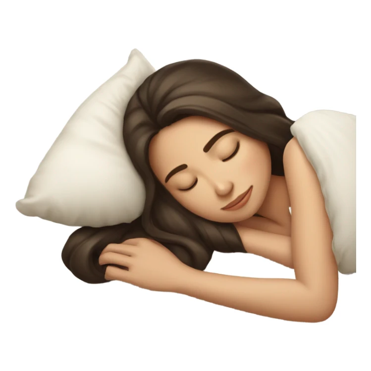 sleeping beauty brunette white girl with a silk pillow sticker