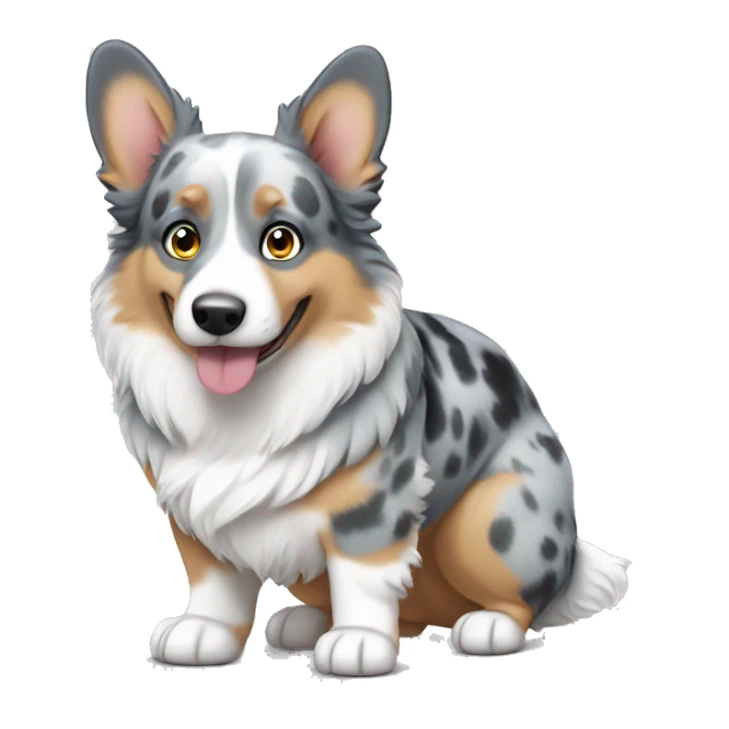 Blue Merle corgi with one blue eye full body sticker