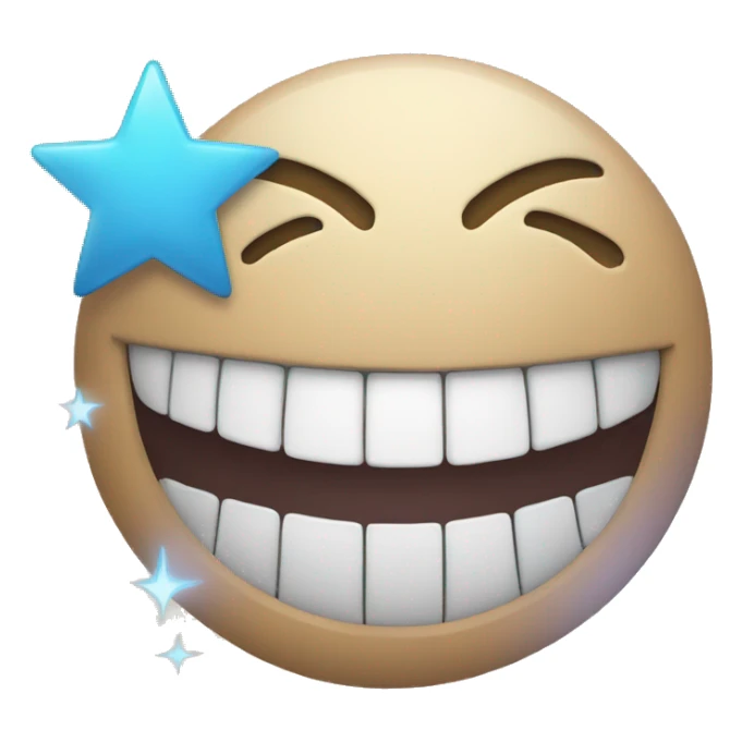 Smile emoji with star sticker