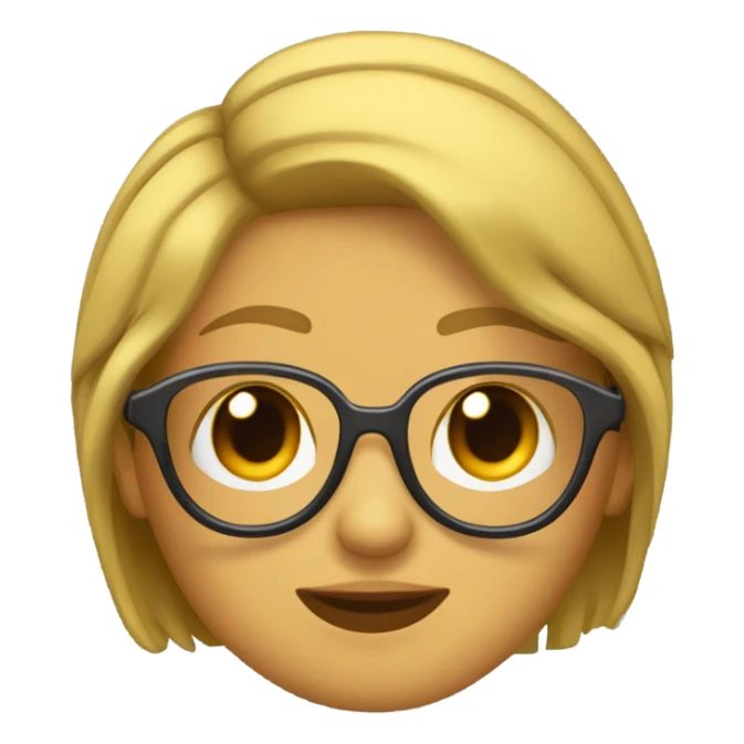 chica colocha con freno y lentes pelo corto sticker