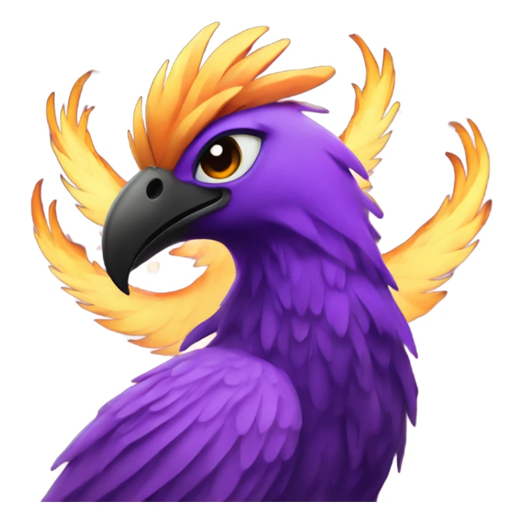 Phoenix with a black heart and star  sticker