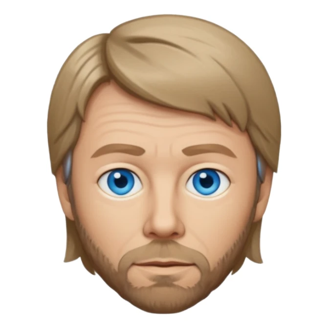 Bjorn Ulvaeus with blue eyes, dark blonde hair sticker