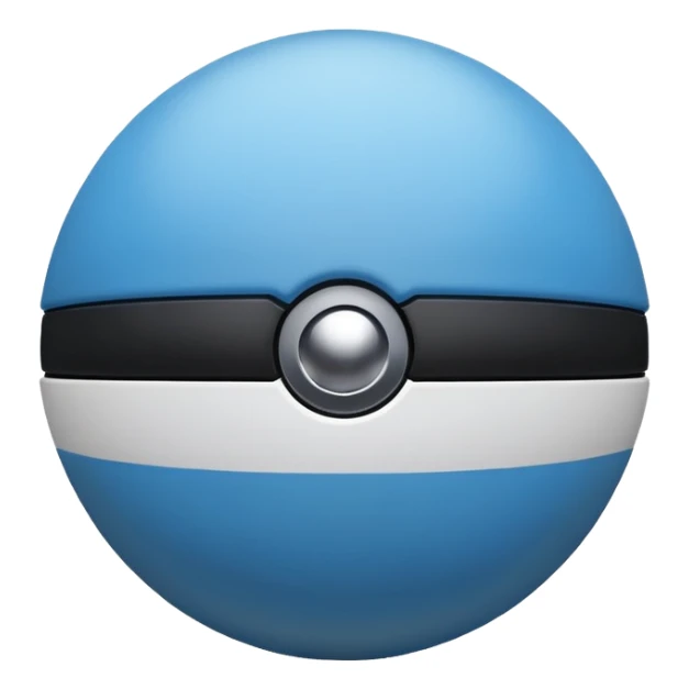 blue pokeball emoji with a black stripe sticker