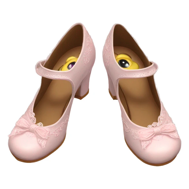 vintage rococo pale pink mary jane shoes sticker