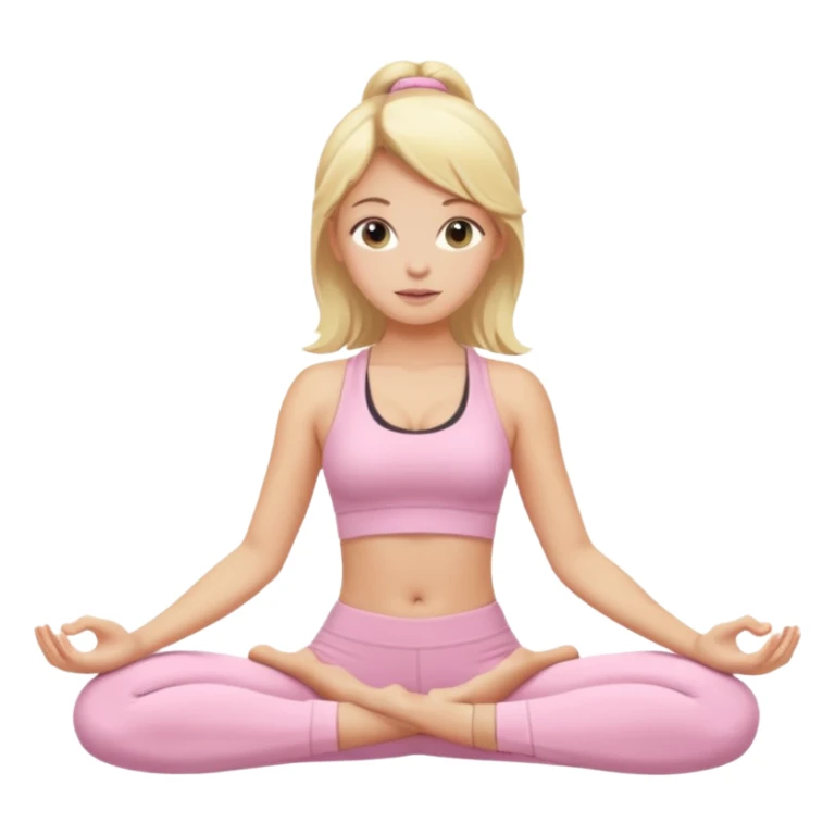 Yoga Blonde Girl With Light Pink Clothes sticker