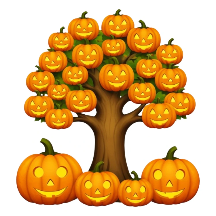 Tree cute Halloween pumpkins with a vibes of autumn sticker