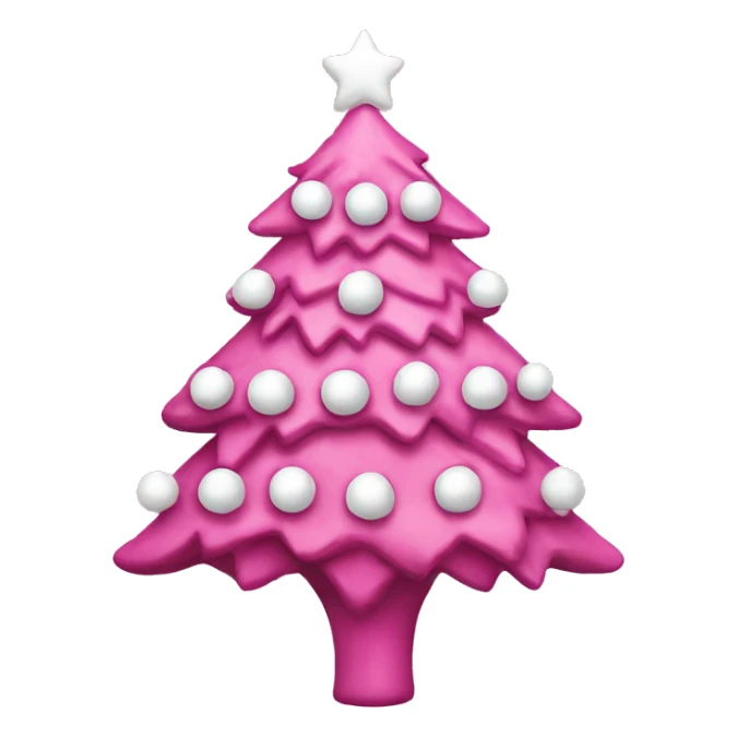 pink christmas tree with white ornaments  sticker