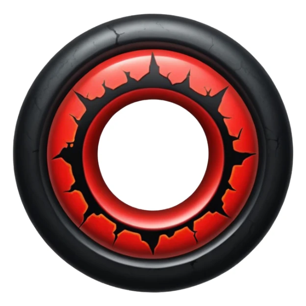 iOS sticker, cursed ring, black shades, red crack, minimal sticker