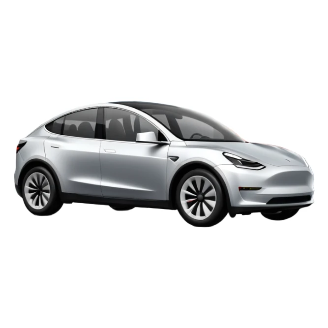 A Tesla Model Y parallel parking in front of a store, from above sticker