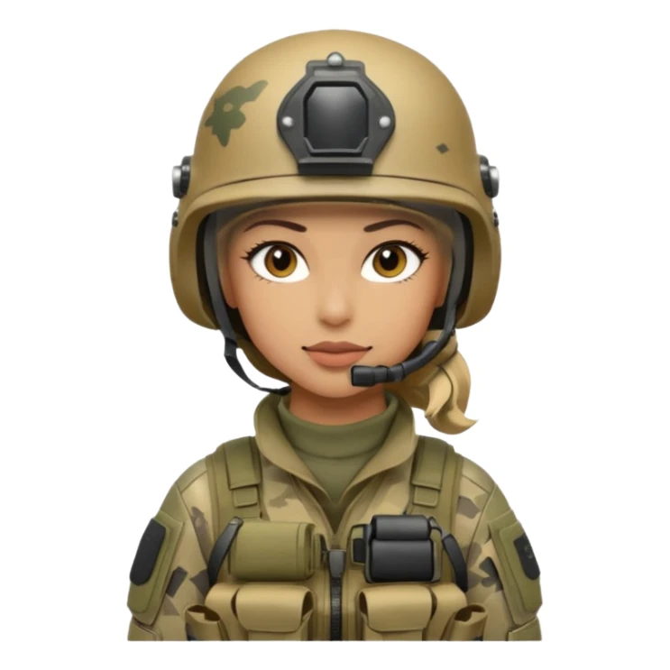 sketch female special operations communications operator with combat gear sticker