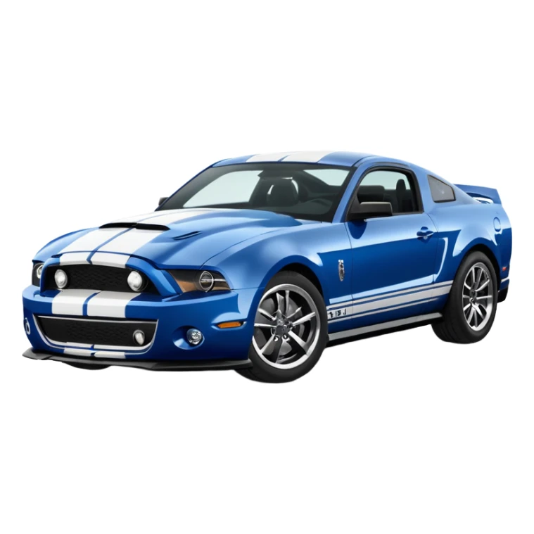 Blue mustang Shelby with white stripes sticker