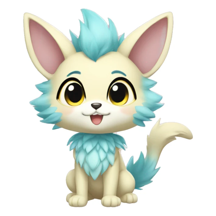 Anthro-Pastel-Fur-Sona-Chibi-Shiny-Fakémon full body sticker
