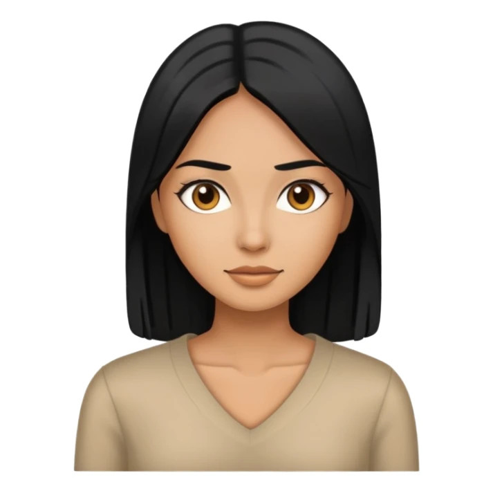 woman with black straight hair and tan skin sticker