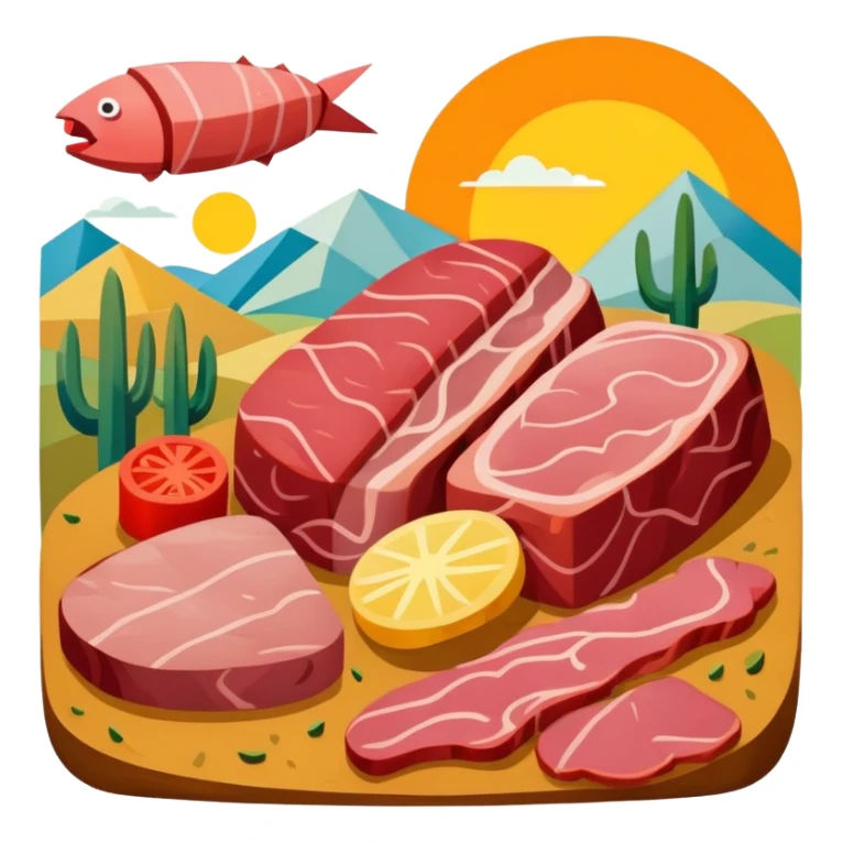 picasso abstract SPAM MEAT landscape  sticker