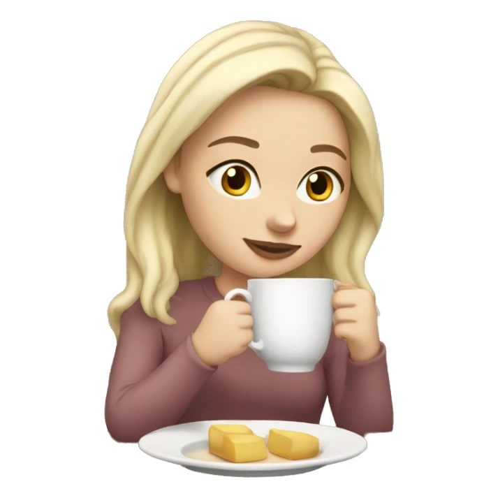 White girl sipping tea  sticker