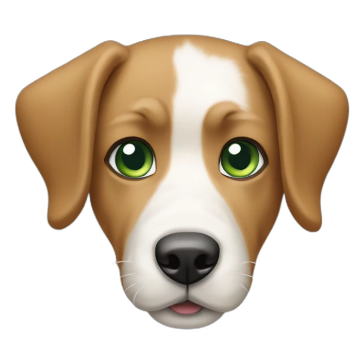 bege-and-white-dog-with-green-eyes sticker