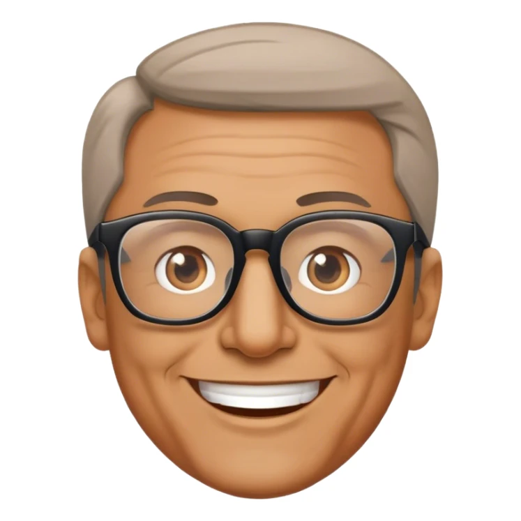 Happy man face, glasses, 40 to 50 year old sticker