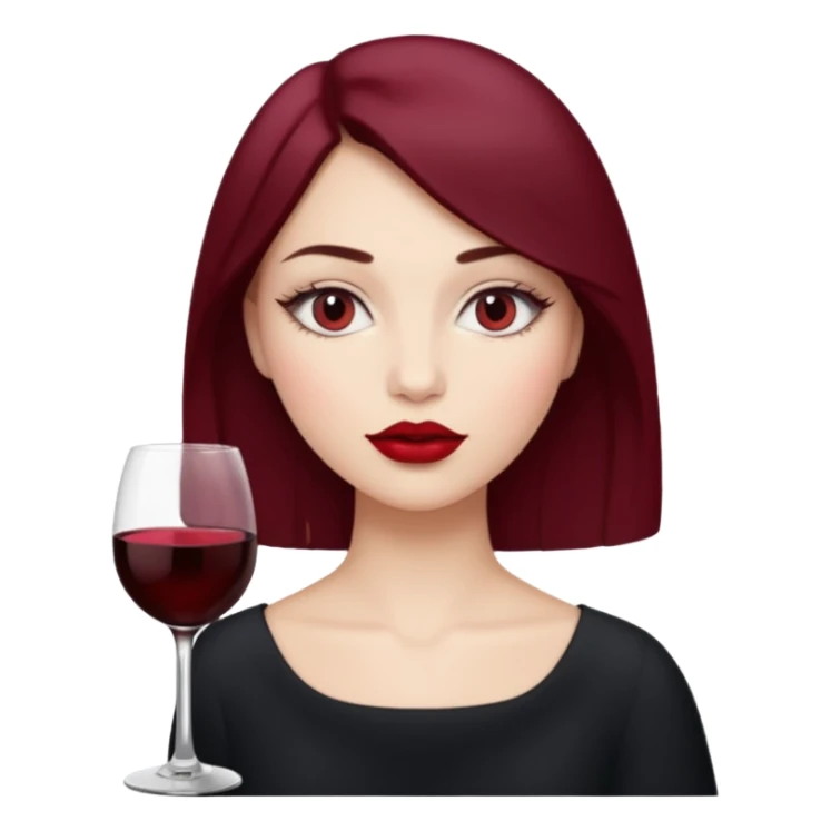 girl with wine red vibe sticker