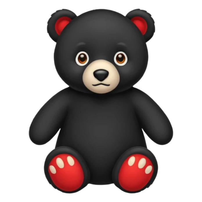 Un osos de peluche negro y que los ojos sean X rojas sticker