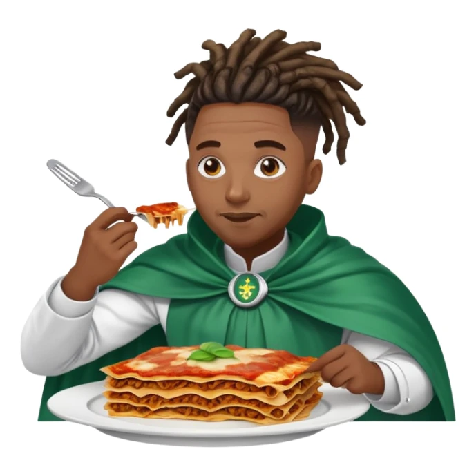 High fade black Dreadlocks doctor and nigerian cape eating lasagna  sticker