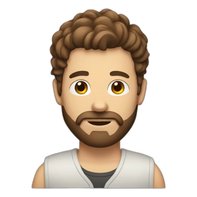 alcoholic man with brown hair and beard sticker