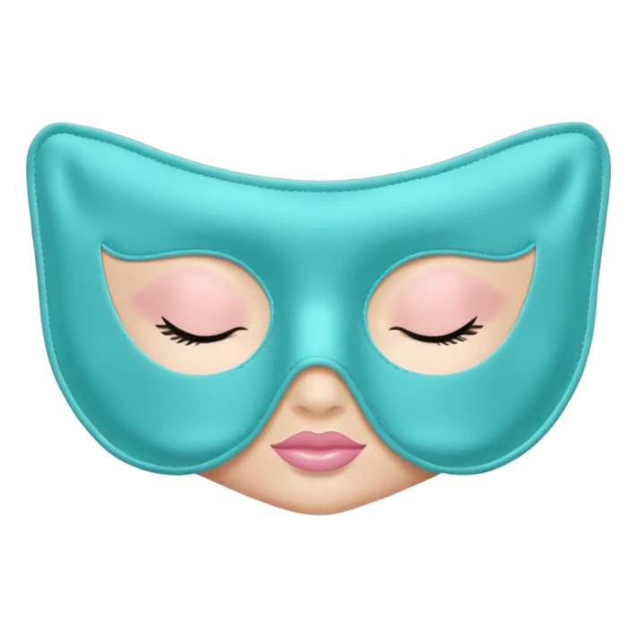Sleeping mask of Tiffany color sticker