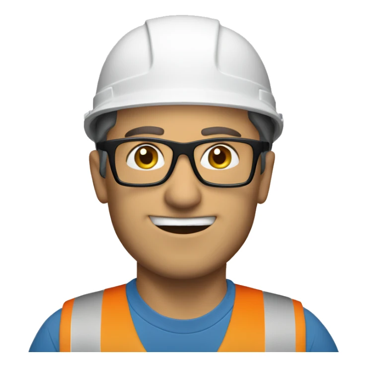 Caucasian man wearing a safety helmet, earplugs and glasses  sticker