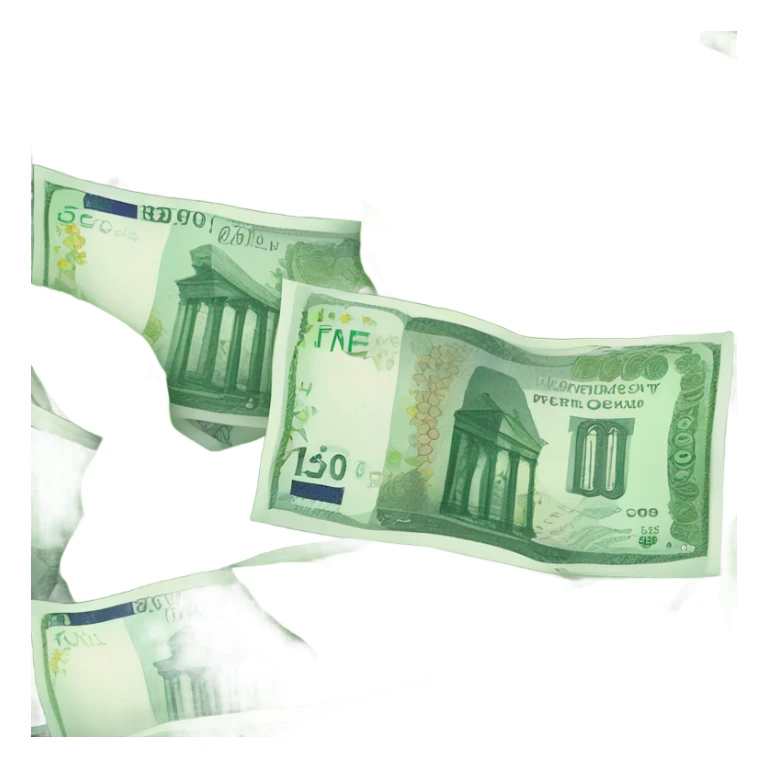 Euro banknotes in Green leaves sticker