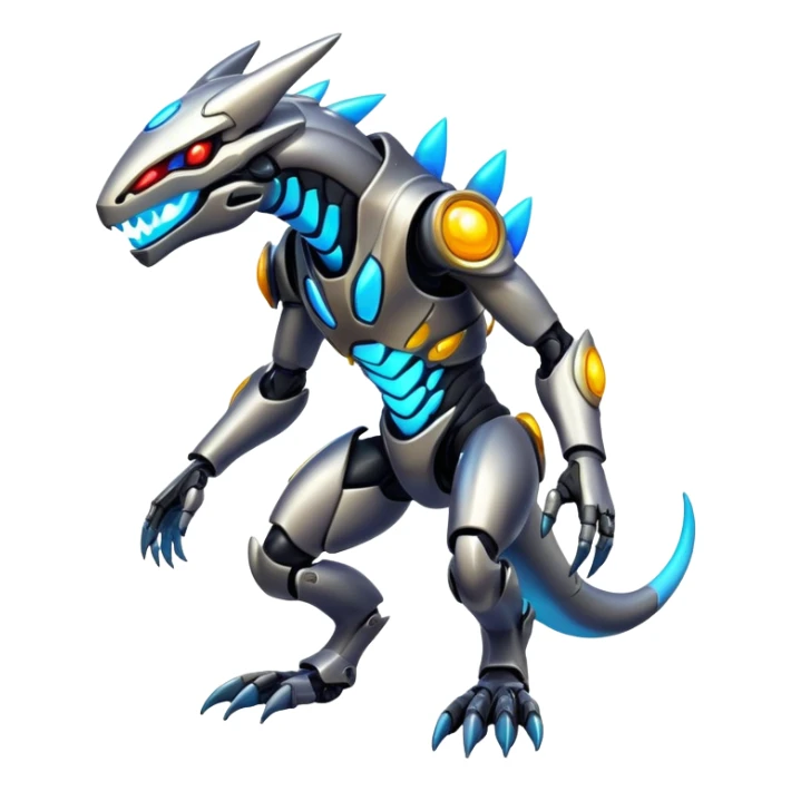  Glowing futuristic cyber-Protogen-Fakémon-Vernid-creature (full body) sticker